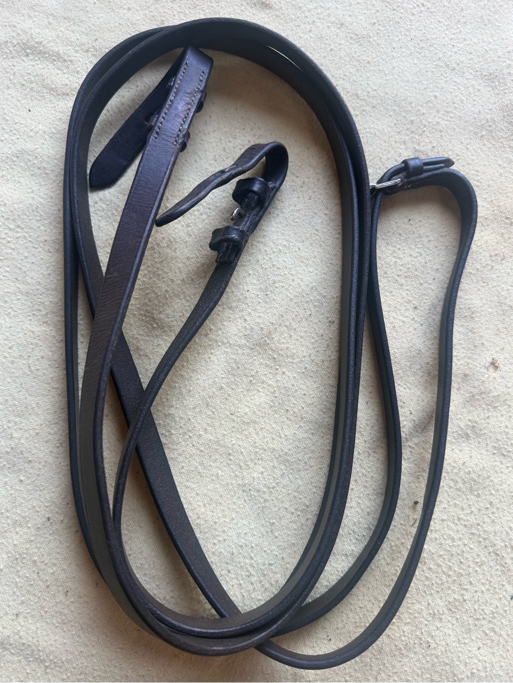 55” dark brown curb reins